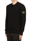 Crewneck Full Rib Wool Knit Top Black - STONE ISLAND - BALAAN 3