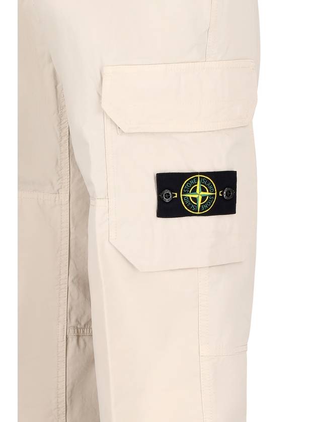 Pantaloni Comfort Fit Cargo Straight Pants Ivory - STONE ISLAND - BALAAN 4