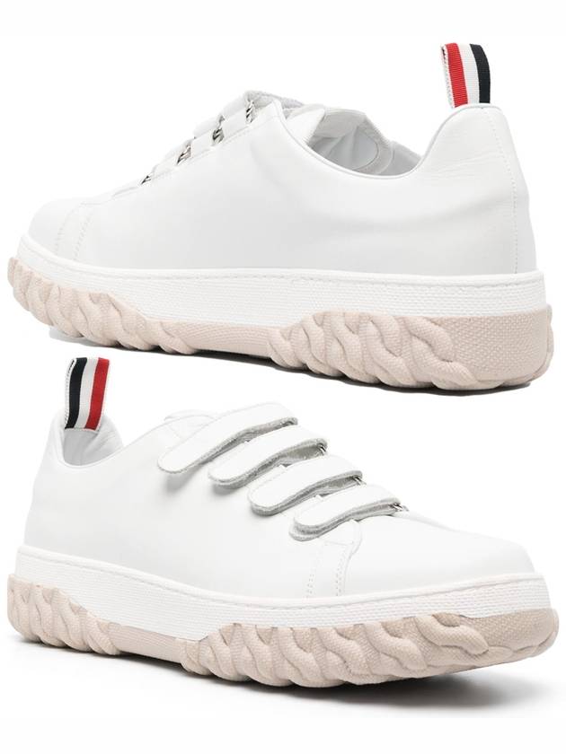 Vitello Calf Court Low Top Sneakers White - THOM BROWNE - BALAAN 2