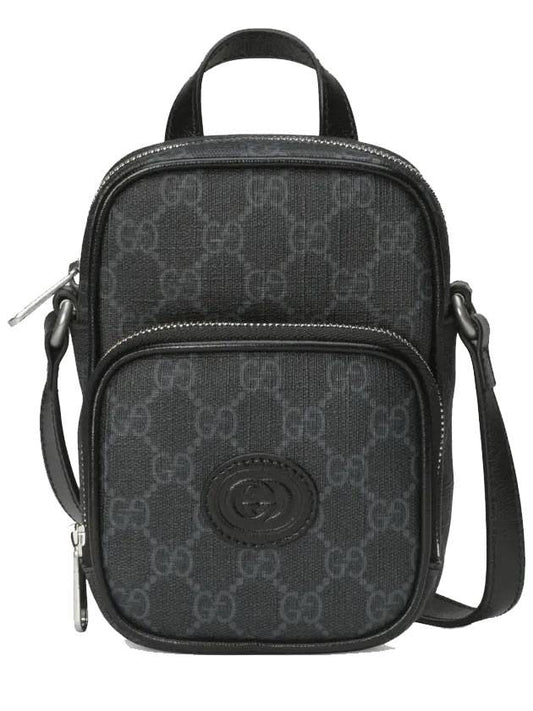 GG Supreme Interlocking Canvas Mini Cross Bag Black - GUCCI - BALAAN 1