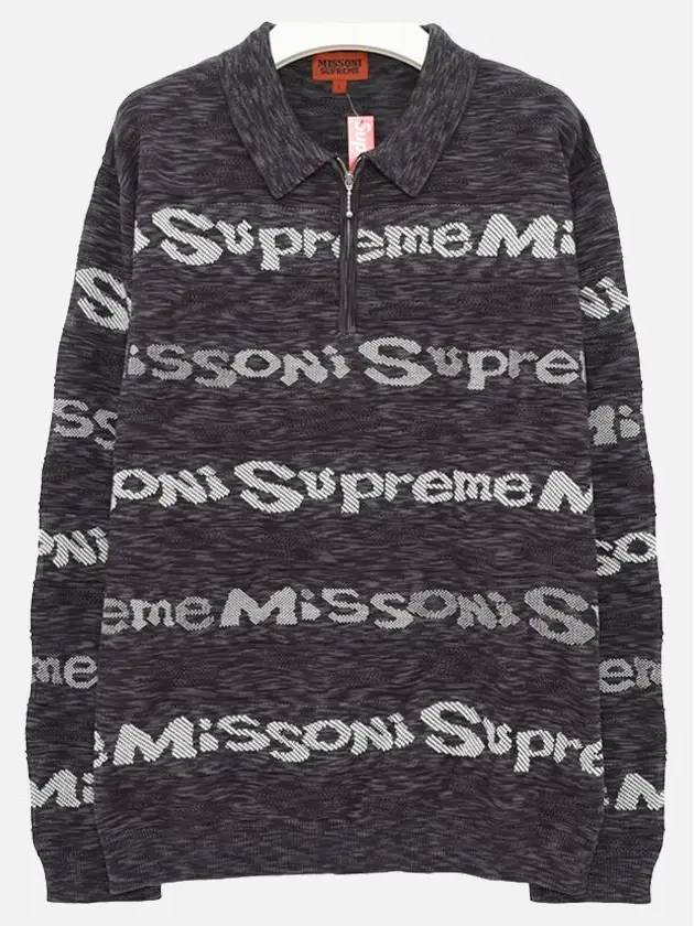 Missoni Collaboration Long Sleeve Polo Half Zip Up Men s Knit FW21KN86 BLK - SUPREME - BALAAN 1