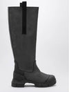 Recycle Rubber Long Boots Black - GANNI - BALAAN 1