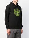 Faded Compass Logo Hoodie Black - STONE ISLAND - BALAAN.