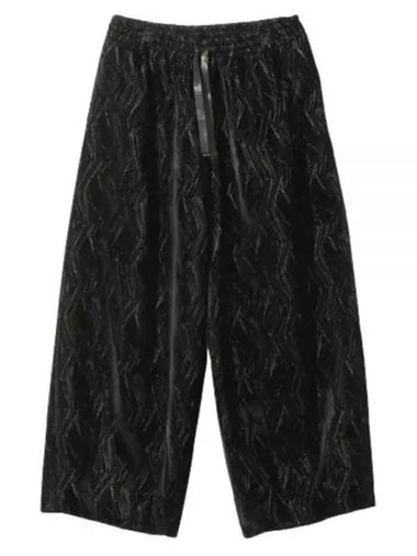 H.D.P. RCU Velvet Geometric Track Pants Black - NEEDLES - BALAAN 1