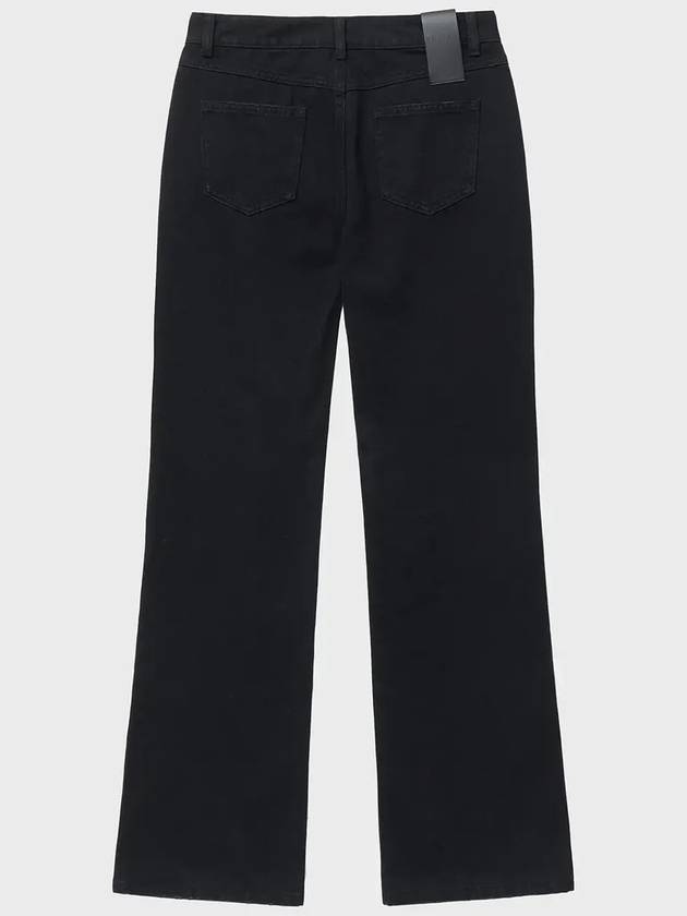 Destroyed Flare Denim Wide Pants Black - NOIRER FOR WOMEN - BALAAN 4