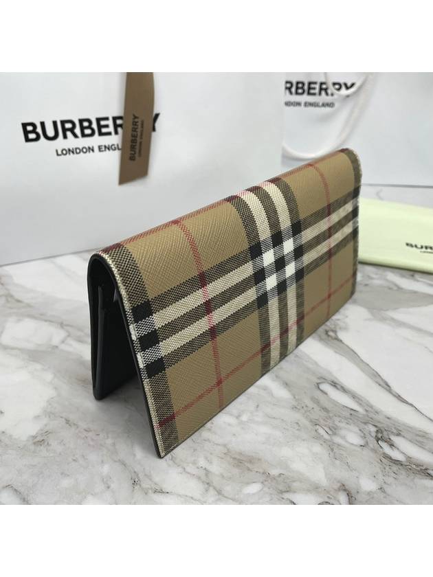 Check Pattern Bifold Long Wallet Beige - BURBERRY - BALAAN 3