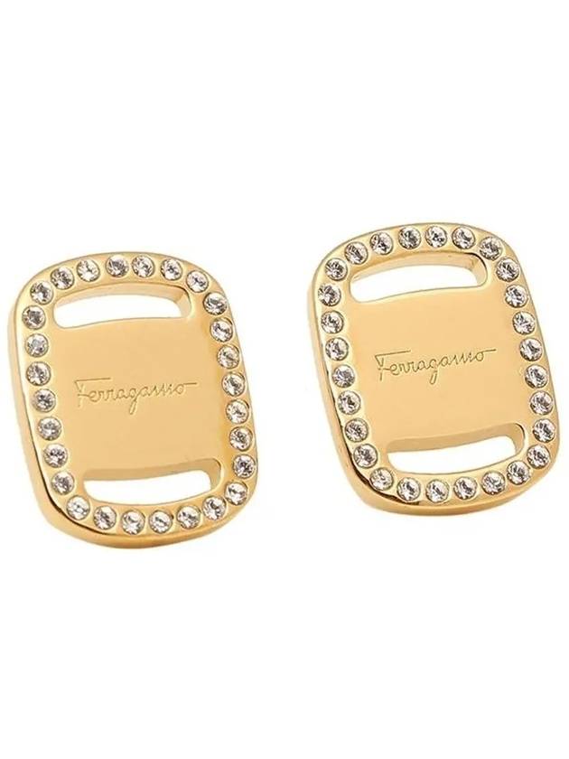 Women's Vara Plate Large Earrings Gold - SALVATORE FERRAGAMO - BALAAN 3