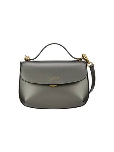 Women s Push Lock Matte Leather Handbag Steel Gray - GIORGIO ARMANI - BALAAN 1