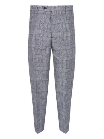 Wavy Check Suit Slacks Grey - KENZO - BALAAN 1