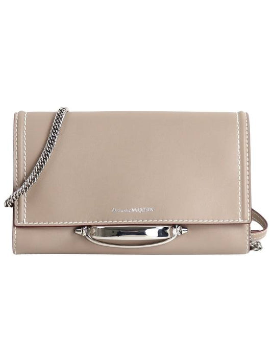 Silver Logo Story Leather Cross Bag Taupe - ALEXANDER MCQUEEN - BALAAN 2