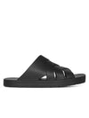 Flintston Intrecciato Matte Rubber Sandals Black - BOTTEGA VENETA - BALAAN 2