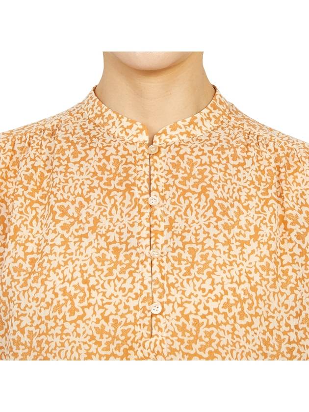 Women's Half Button Rami Cotton Blouse Mustard - VANESSA BRUNO - BALAAN 7