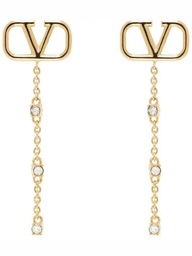 V logo metal crystal earrings 4W0J0W25 YCW MH5 - VALENTINO - BALAAN 1