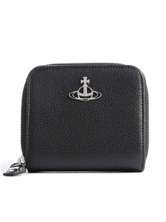 Women's Grain Leather Medium Bicycle Wallet Black - VIVIENNE WESTWOOD - BALAAN.