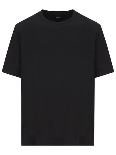 Staff Only Cotton Short Sleeve T-Shirt Black - FENDI - BALAAN 1