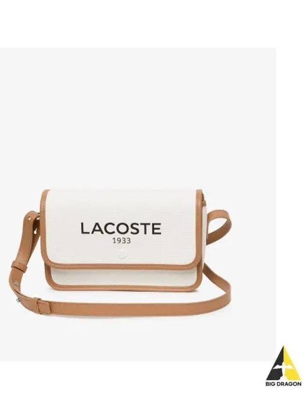 Women s Heritage Canvas Flap Wrap Cross Bag Natural Tan - LACOSTE - BALAAN 1