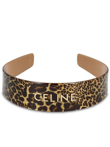 Logo Leopard Headband Brown - CELINE - BALAAN 1