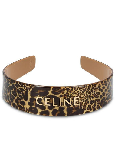 Logo Leopard Headband Brown - CELINE - BALAAN 1