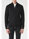 Men's Wool Zip-Up Cardigan Black - EMPORIO ARMANI - BALAAN 2