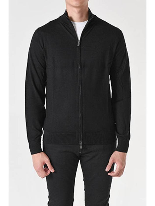 Men's zip-up cardigan black - EMPORIO ARMANI - BALAAN 2