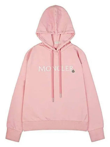 23FW 8G00026 89A1K 523 Women's Embroidered Logo Hoodie Pink 997309 - MONCLER - BALAAN 1