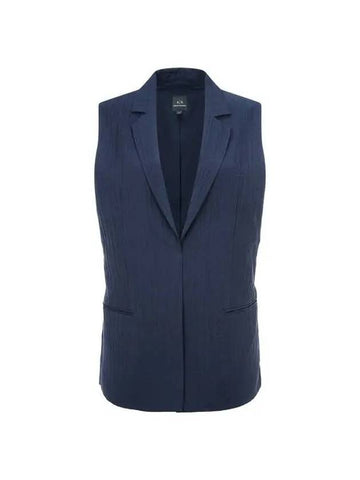 Women s No Cheat Open Wrinkle Vest Navy - ARMANI EXCHANGE - BALAAN 1