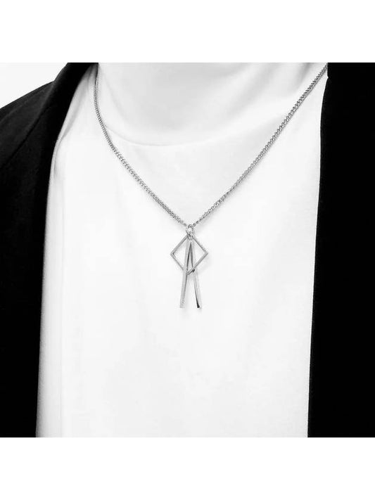 Square Bar Chain Surgical Daily Layered Fashion M SUF Necklace Silver - BASSCLEF - BALAAN 2