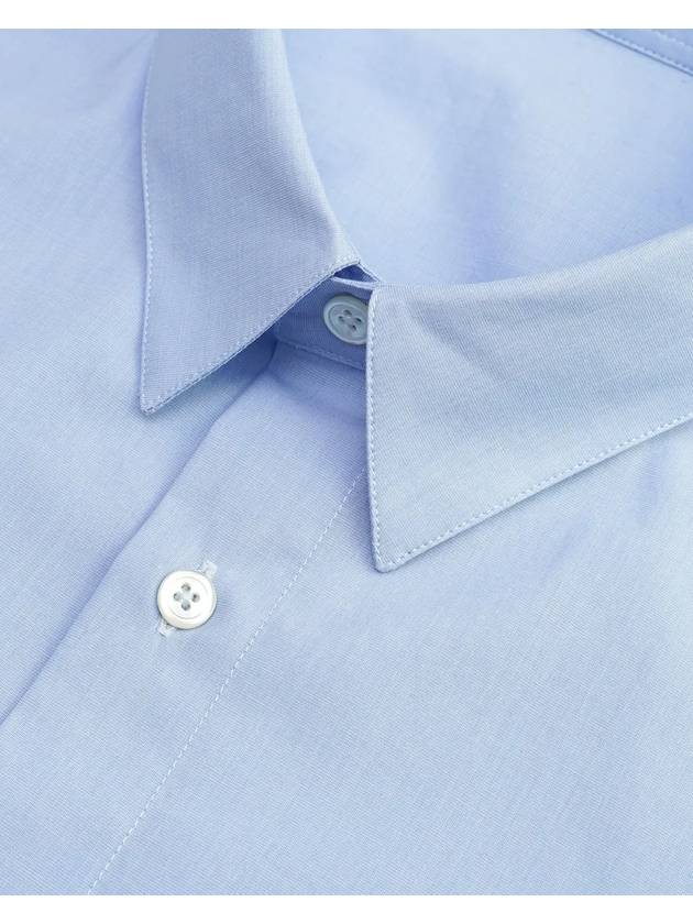 SRC Embroidered Logo Cotton Poplin Long Sleeve Shirt Light Blue - SPORTY & RICH - BALAAN 4