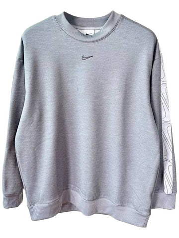 NIKE embroid logo sweatshirt gray DQ5514 073 - NIKE - BALAAN