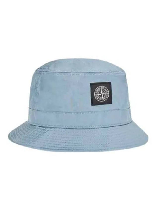Logo Patch Bucket Hat Blue - STONE ISLAND - BALAAN 2