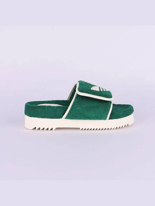 x Adidas Women Platform Slide Sandals Green 702398 UU010 3171 - GUCCI - BALAAN 2