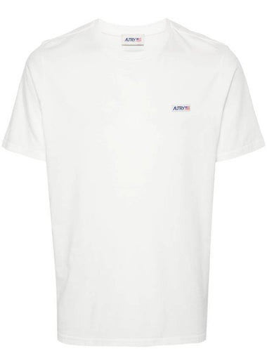 Label Cotton Short Sleeve T Shirt White - AUTRY - BALAAN 1