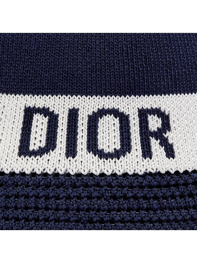 D Tulip Mesh Bucket Hat Navy White - DIOR - BALAAN 7