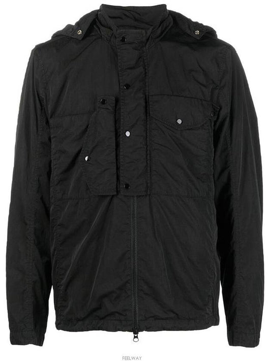 Chrome R Goggles Overshirt Hooded Jacket Black - CP COMPANY - BALAAN 2