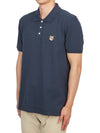 Fox Head Patch Cotton Polo Shirt Blue - MAISON KITSUNE - BALAAN 3