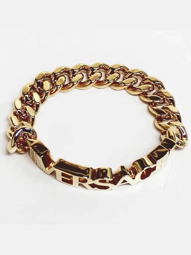 Lettering Logo Polished Bracelet Gold - VERSACE - BALAAN 6