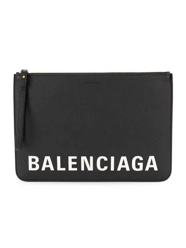logo strap clutch bag black - BALENCIAGA - BALAAN.