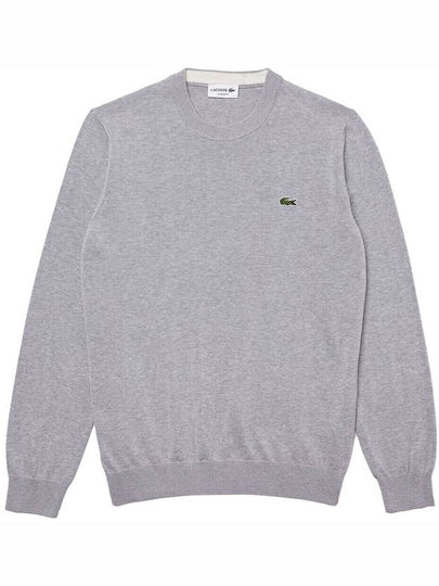 Embroidery Logo Crewneck Cotton Sweatshirt Grey - LACOSTE - BALAAN 2