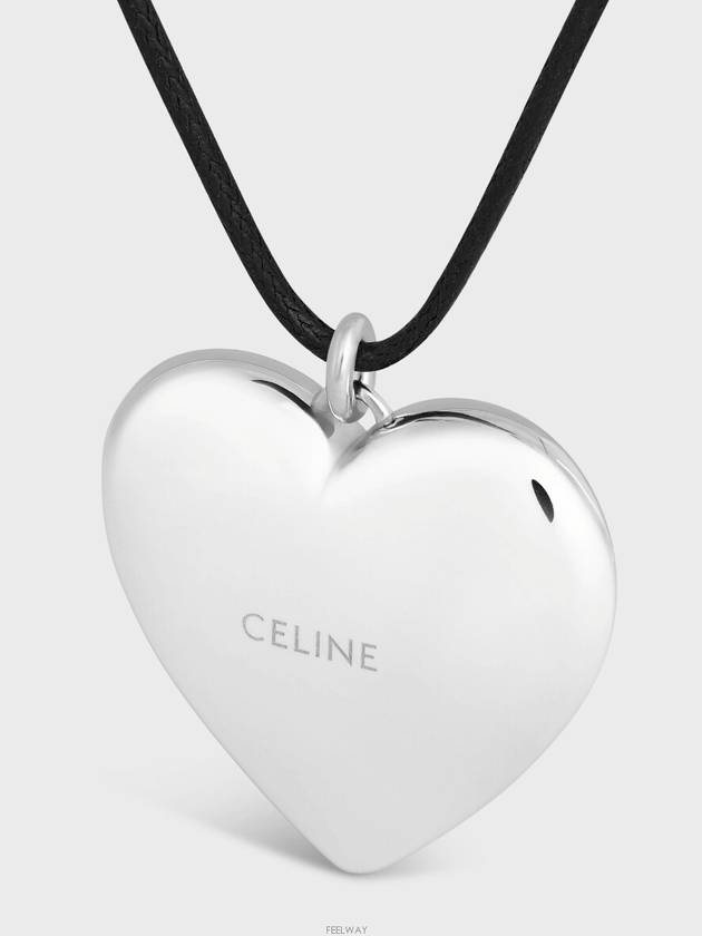 Coeur Triomphe Brass Rhodium Cotton Necklace Silver Black - CELINE - BALAAN 5