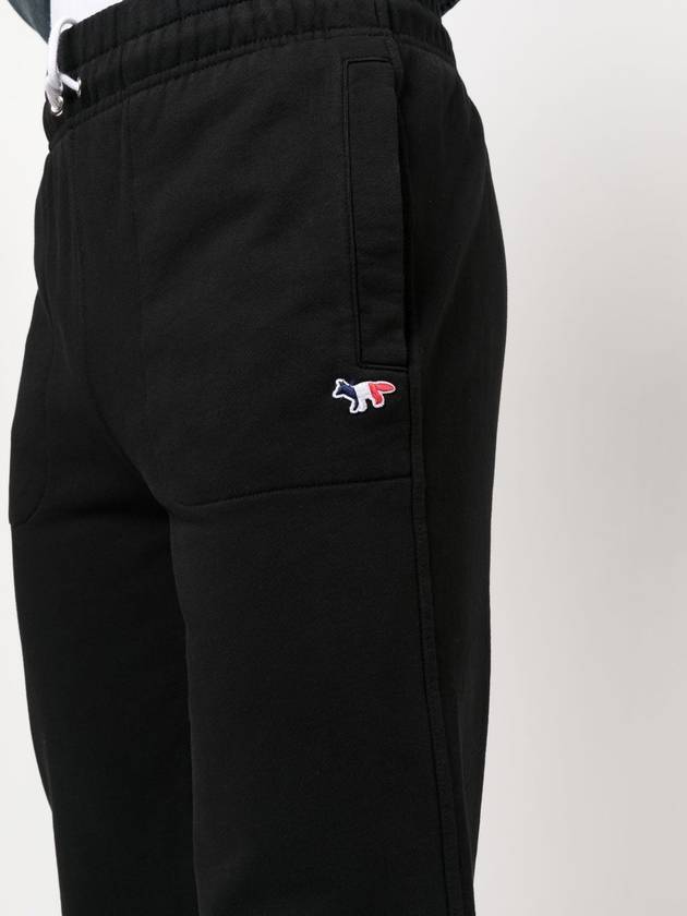 Tree Fox Patch Cotton Track Pants Black - MAISON KITSUNE - BALAAN.