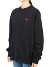 Small Heart Logo Sweatshirt Black - AMI - BALAAN 7