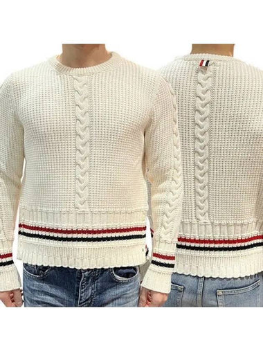 Apgujeong cable stripe knit MK 26904157 1094771 - THOM BROWNE - BALAAN 1