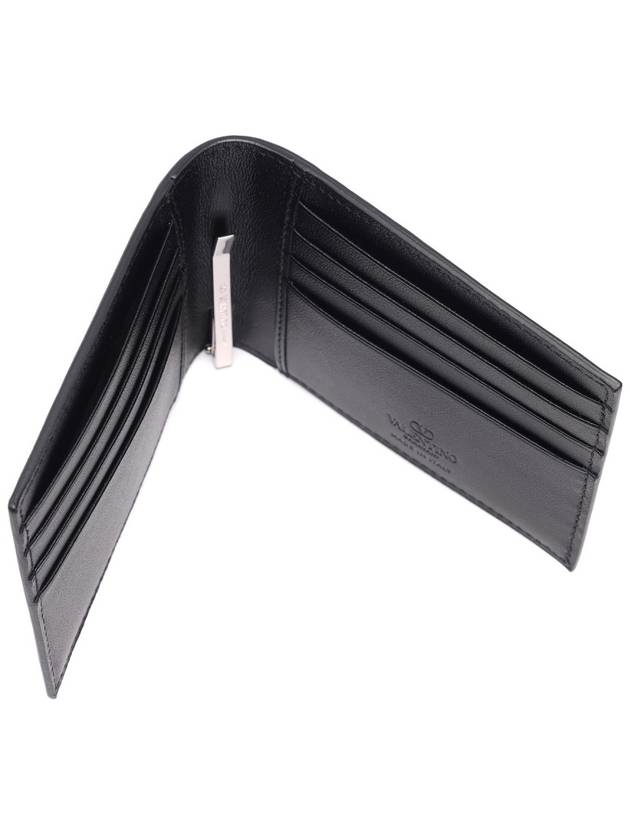 Men's V Logo Money Clip Half Wallet Black - VALENTINO - BALAAN 7