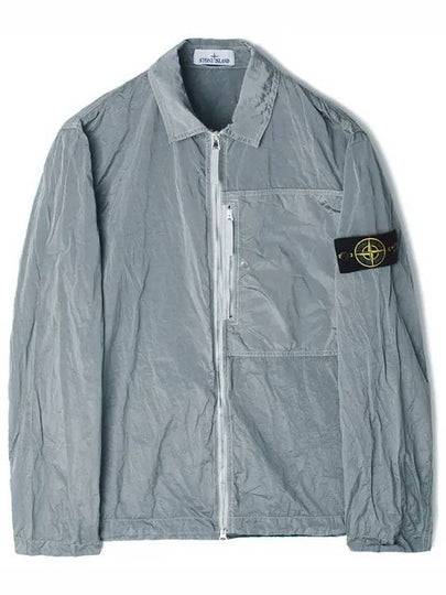 Compass Patch Overshirt Zip-Up Jacket Grey - STONE ISLAND - BALAAN 2