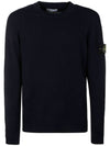 Crew Neck Knit Top Navy - STONE ISLAND - BALAAN 1