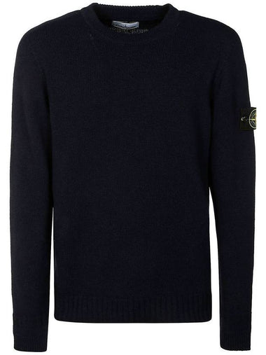 Crew Neck Knit Top Navy - STONE ISLAND - BALAAN 1