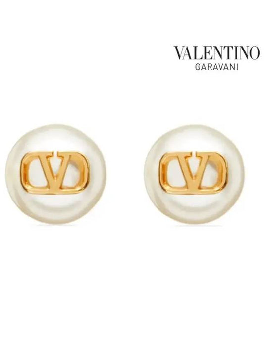 V logo signature pearl earrings 5W2J0E35 UXM 0O3 - VALENTINO - BALAAN 2