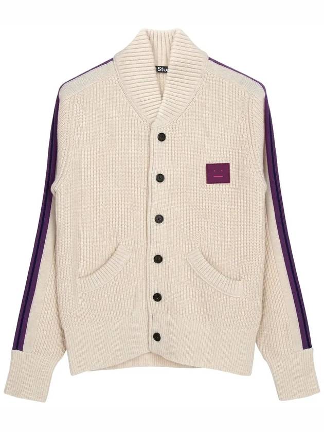 Crew Neck Cardigan Oatmeal Melange - ACNE STUDIOS - BALAAN 4