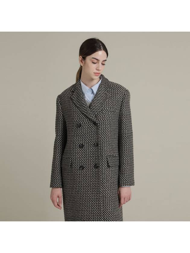 Super fine wool double coat ebony check - RS9SEOUL - BALAAN 3