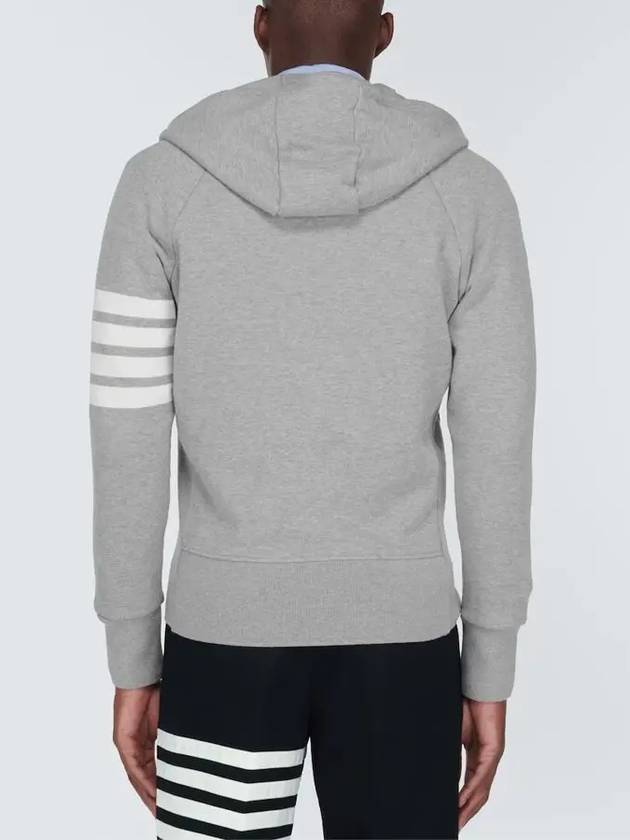 Engineered 4 Bar Diagonal Zip Up Hoodie Light Grey - THOM BROWNE - BALAAN 6